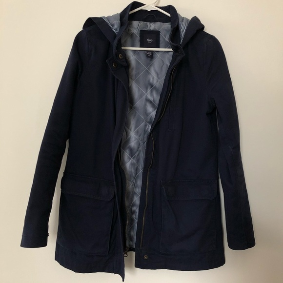 GAP Jackets & Blazers - GAP Longline Utility Jacket w Stripe Quilt Lining